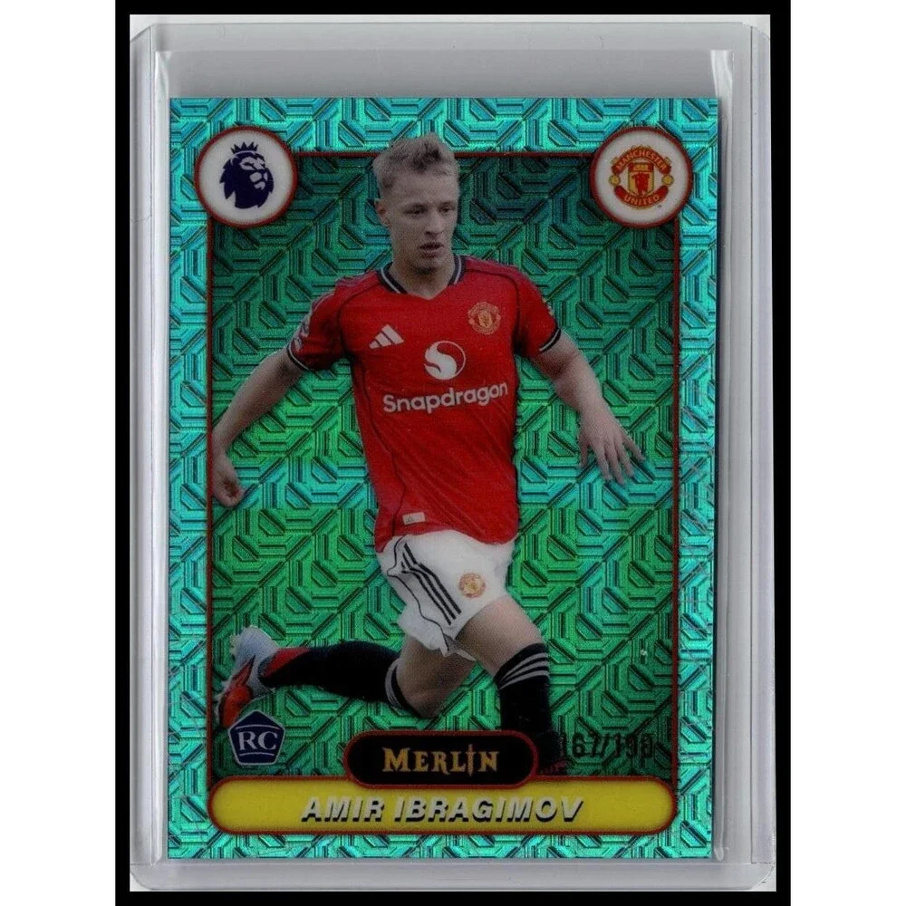 2026 Merlin Premier League Amir Ibragimov #132 Aqua Mojo Refractor Rookie #/199